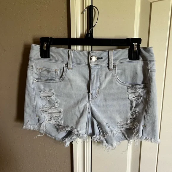 Denim Blue and Light Wash Jean Shorts - Picture 4 of 5